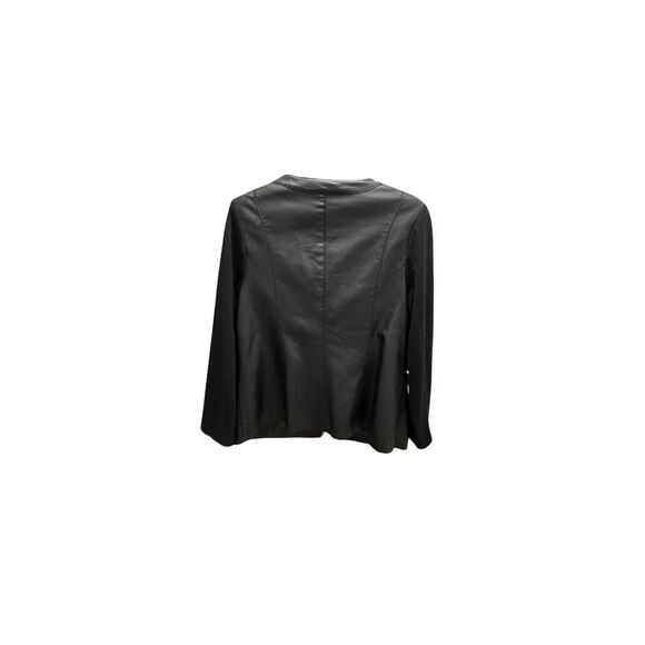 Alfani Mixed Media Faux Leather and Viscose Jacket Women's Size 1X Zipper Front - Picture 3 of 8